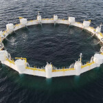 Aerial view of one of Arctic Ocean Farming's sites